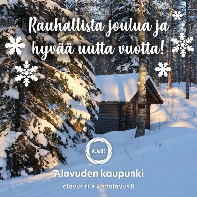 Alavuden kaupunginvirasto on suljettu jouluna ja välipäivinä 27.-29.12.2023. Rauhallista joulua ja hyvää uutta vuotta!