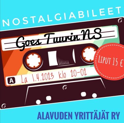 Alavuden Yrittäjät ry järjestää Nostalgiabileet -tanssitapahtuman lauantaina 1.4.2023 klo 20-02 Tuurin Nuorisoseuralla
